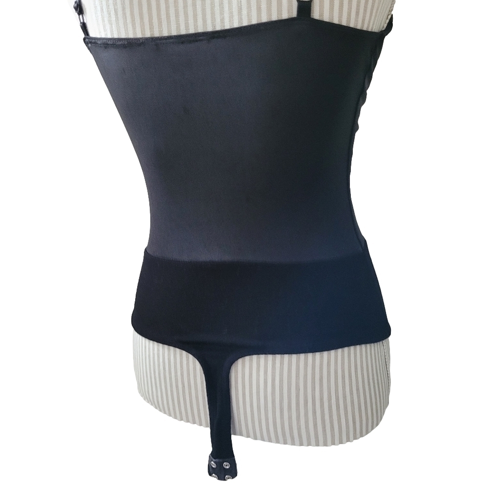 Guess bodysuit small black vegan leather deep vneck halter - Picture 8 of 12